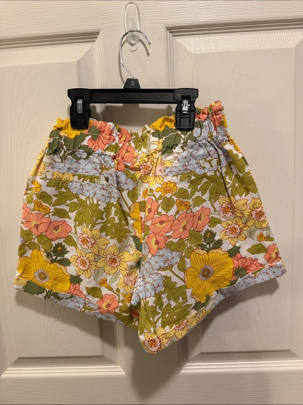 Janie and Jack Floral Tie-Waist High Waist Shorts - Yellow, Pink, Green